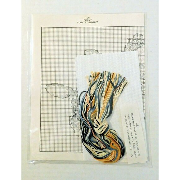 Dale Burdett Country Bunnies Counted Cross Stitch Kit 1989 CK2007 NEW - Picture 3 of 4